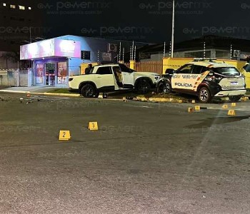 Suspeito com entorpecentes tenta escapar da PM e causa colis�o envolvendo viatura em Nova Mutum/MT; Veja v�deo 